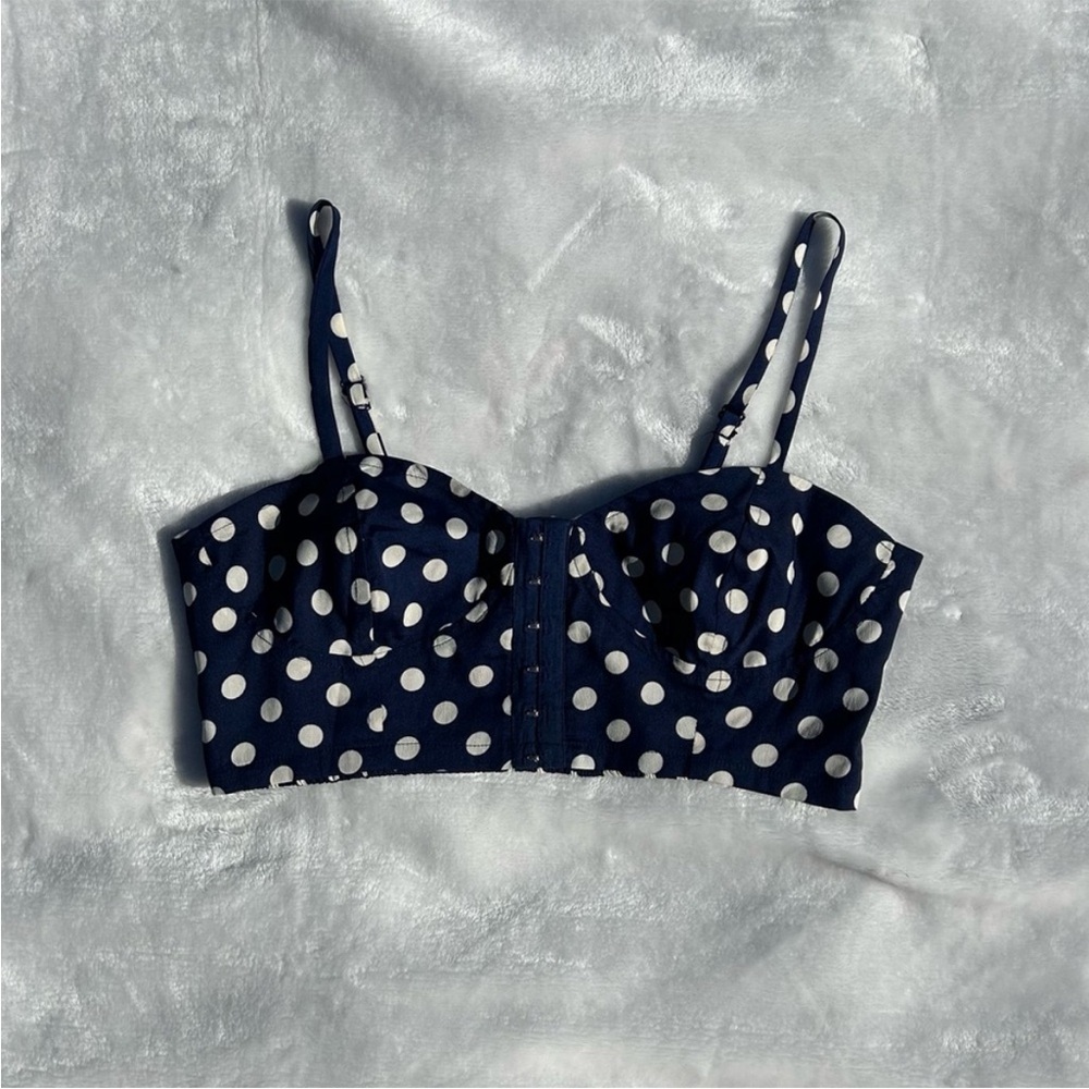 NWT American Rag Navy and White Polka Dot Bustier